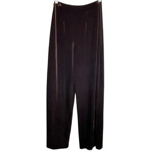 Vintage Mica Velvet Wide Leg Pants XS 25 Chocolate Brown Holiday Party NYE USA